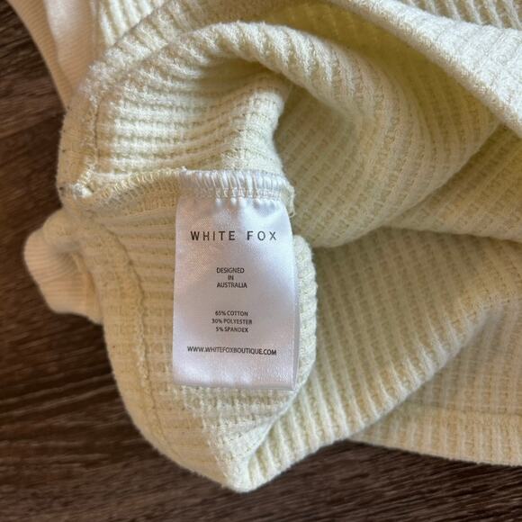 White Fox Boutique WHT FX Ribbed Cropped Tank Top Butter Yellow Size Large - Picture 6 of 13